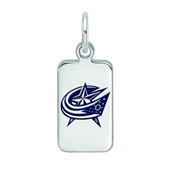 LogoArt Sterling Silver Enamel Columbus Blue Jackets Tag Pendant
