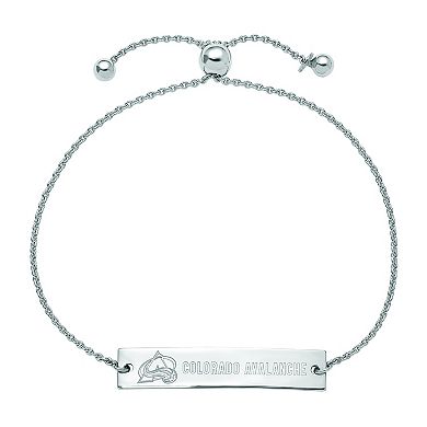 LogoArt Sterling Silver Colorado Avalanche Adjustable Bracelet
