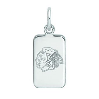 LogoArt Sterling Silver Chicago BlackhawksTag Pendant