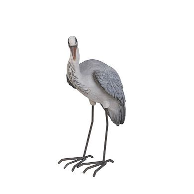 21" Brown and Gray Standing Heron Statue