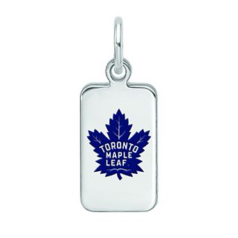 LogoArt Sterling Silver Enamel Toronoto Maple Leafs Tag Pendant