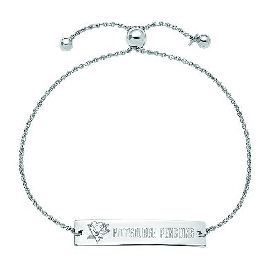 LogoArt Sterling Silver Pittsburgh Penguins Adjustable Bracelet