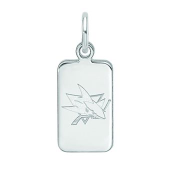 LogoArt Sterling Silver San Jose Sharks Tag Pendant