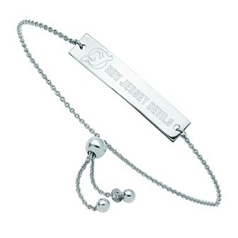 LogoArt Sterling Silver New Jersey Devils Adjustable Bracelet
