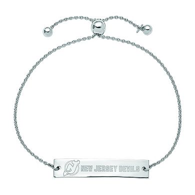 LogoArt Sterling Silver New Jersey Devils Adjustable Bracelet