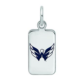 LogoArt Sterling Silver Enamel Washington Capitals Tag Pendant