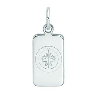 LogoArt Sterling Silver Winnipeg Jets Tag Pendant