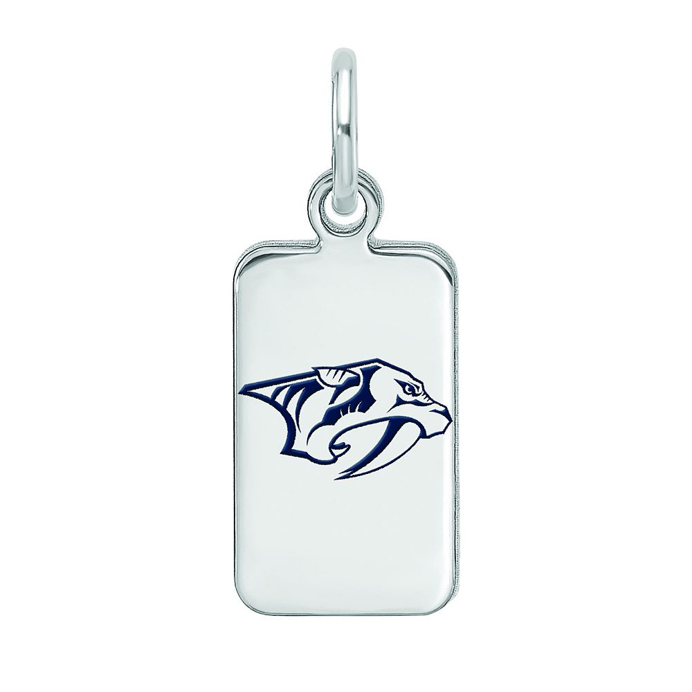 LogoArt Sterling Silver Enamel Nashville Predators Tag Pendant