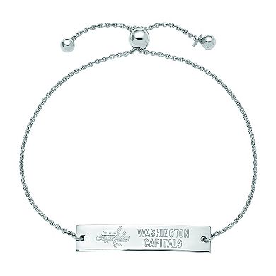 LogoArt Sterling Silver Washington Capitals Adjustable Bracelet