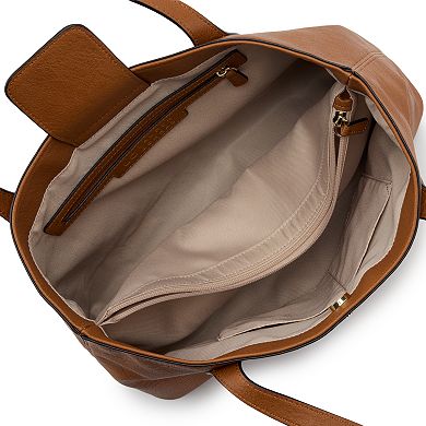 LC Lauren Conrad Tia Leaf Motif Tote Bag