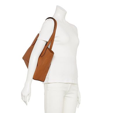 LC Lauren Conrad Tia Leaf Motif Tote Bag