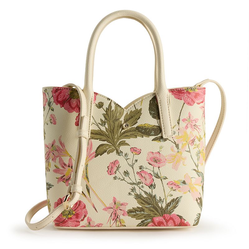 LC Lauren Conrad Tulip Mini Cossbody Bag, Ivory Mila Botanical