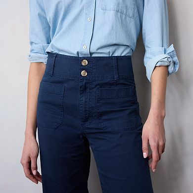 Women's LC Lauren Conrad Super High Rise Twill Wide Leg Crop Pants