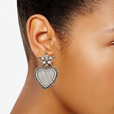 Simply Vera Vera Wang Crystal Star & Heart Drop Earrings