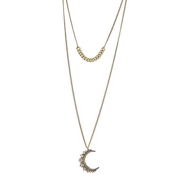 Simply Vera Vera Wang Moon Pendant Layered Necklace