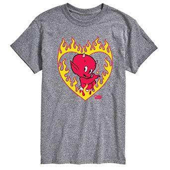 Big & Tall Hot Stuff Little Devil Flame Heart Graphic Tee
