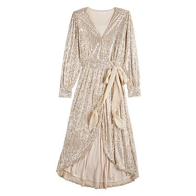 green emerald velvet dress Wrap Me Up Fancy Midi Dress - Pink and Gold, Medium | Hazel and Olive