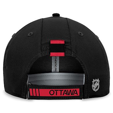 Men's Fanatics Branded  Black Ottawa Senators Authentic Pro Rink Adjustable Hat