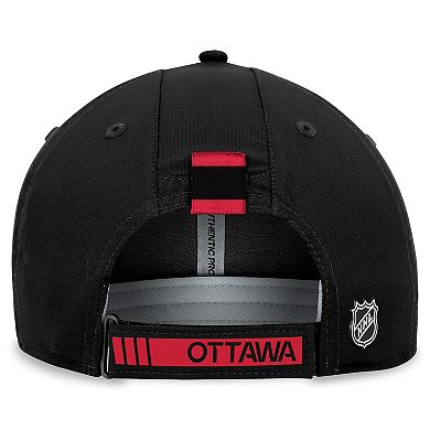 Men's Fanatics Branded Black Ottawa Senators Authentic Pro Rink Adjustable Hat