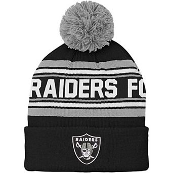 Preschool Black Las Vegas Raiders Jacquard Cuffed Knit Hat with Pom