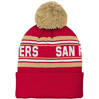 Preschool Scarlet San Francisco 49ers Jacquard Cuffed Knit Hat with Pom
