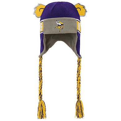 Youth Outerstuff Purple Minnesota Vikings Wordmark Ears Trooper Knit Hat