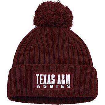 Men's adidas Maroon Texas A&M Aggies Modern Ribbed Cuffed Knit Hat with Pom