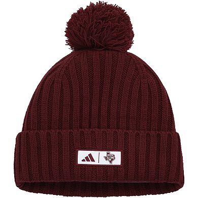 Men's adidas Maroon Texas A&M Aggies Modern Ribbed Cuffed Knit Hat with Pom