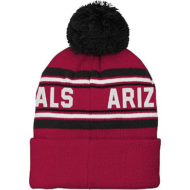 Youth Cardinal Arizona Cardinals Jacquard Cuffed Knit Hat with Pom