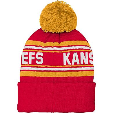 Preschool Red Kansas City Chiefs Jacquard Cuffed Knit Hat with Pom