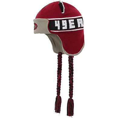 Youth Outerstuff Scarlet San Francisco 49ers Wordmark Ears Trooper Knit Hat