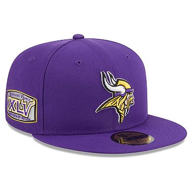 Men's New Era Purple Minnesota Vikings Main Patch 59FIFTY Fitted Hat