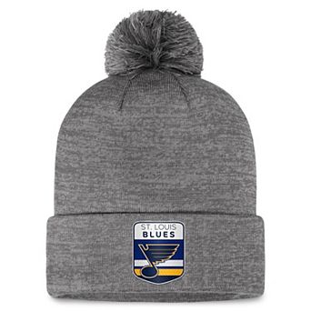 Men's Fanatics Branded Gray St. Louis Blues Authentic Pro Home Ice Cuffed Knit Hat with Pom
