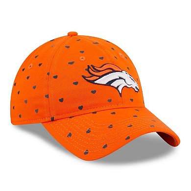 Girls Toddler Orange Denver Broncos Hearts 9TWENTY Adjustable Hat