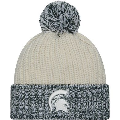 Women's New Era Cream Michigan State Spartans Fresh Cuffed Knit Hat with Pom