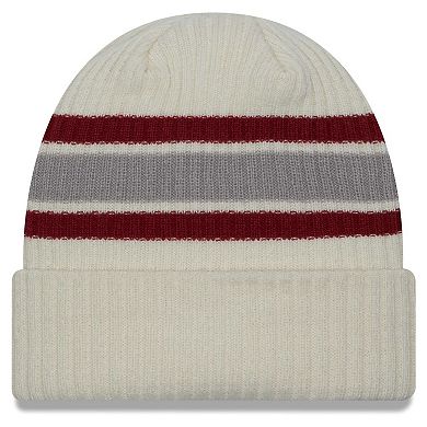 Men's New Era Cream Stanford Cardinal Vintage Cuffed Knit Hat