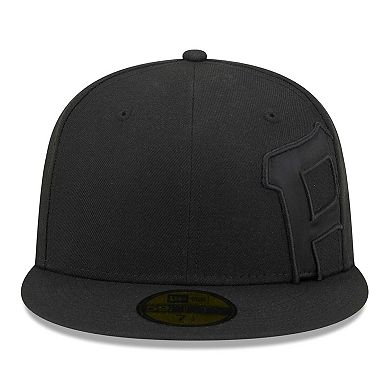 Men's New Era Black Pittsburgh Pirates Satin Peek 59FIFTY Fitted Hat