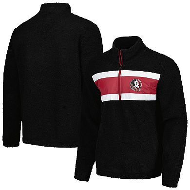 Men's G-III Sports by Carl Banks Black Florida State Seminoles Pinch Runner Half-Zip Top