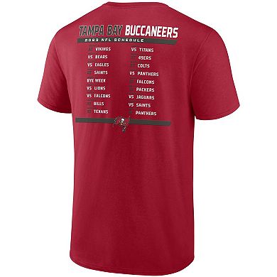 Men's Fanatics Branded Red/White Tampa Bay Buccaneers Two-Pack 2023 Schedule T-Shirt Combo Set