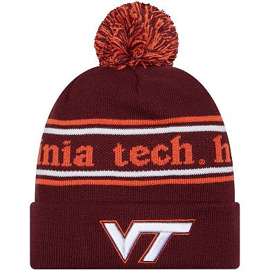Men's New Era Maroon Virginia Tech Hokies Marquee Cuffed Knit Hat with Pom