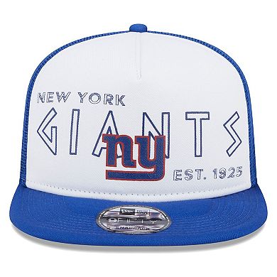 Men's New Era White/Royal New York Giants Banger 9FIFTY Trucker Snapback Hat
