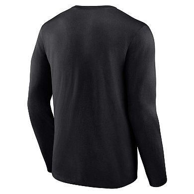 Men's Profile Black Texas Longhorns Big & Tall Two-Hit Graphic Long Sleeve T-Shirt