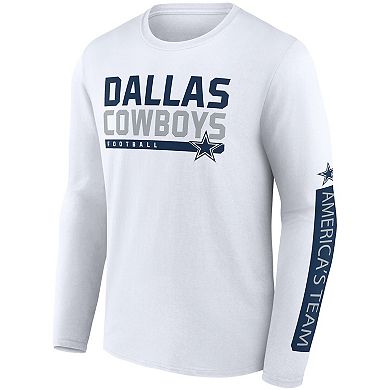 Men's Fanatics Branded Navy/White Dallas Cowboys Two-Pack 2023 Schedule T-Shirt Combo Set