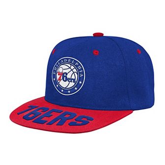Youth Royal Philadelphia 76ers Backboard Snapback Hat