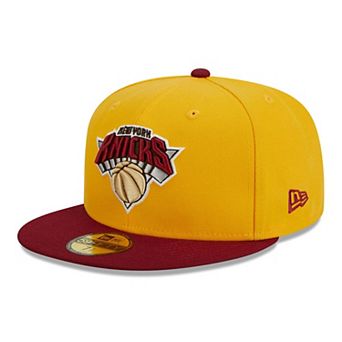 Men's New Era Yellow/Red New York Knicks Fall Leaves 2-Tone 59FIFTY Fitted Hat