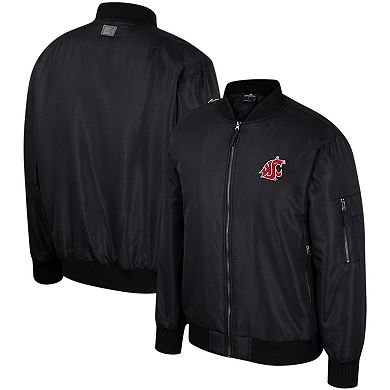 Men's Colosseum  Black Washington State Cougars Full-Zip Bomber Jacket