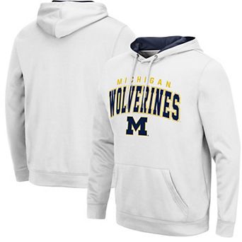 Men's Colosseum White Michigan Wolverines Resistance Pullover Hoodie