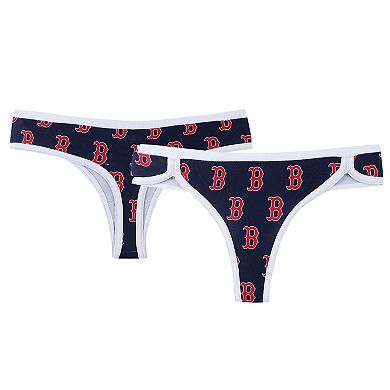 Women's Concepts Sport Navy Boston Red Sox 2-Pack Allover Print Knit Thong Set