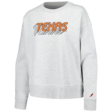Women's League Collegiate Wear Ash Texas Longhorns Boxy Pullover Sweatshirt