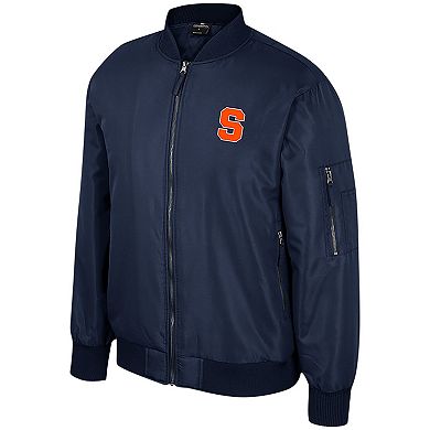 Men's Colosseum Navy Syracuse Orange Full-Zip Bomber Jacket